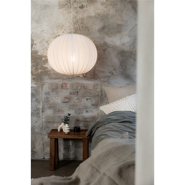 Balta piekaramā lampa ar auduma abažūru ø 50 cm Florence – Markslöjd-image-4