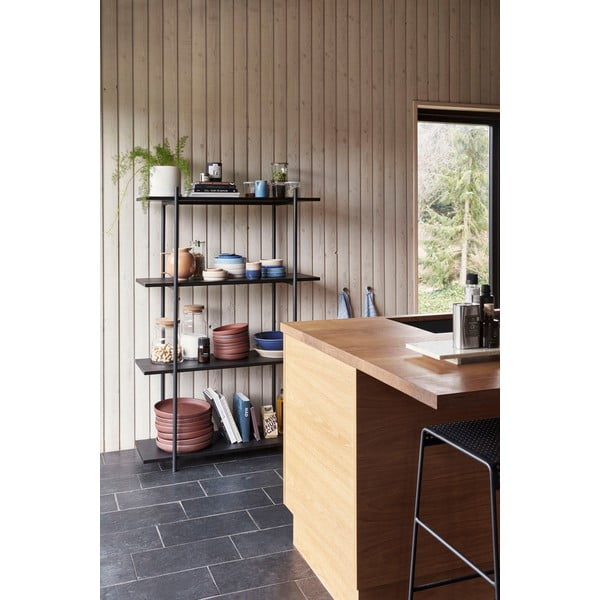 Melns plaukts ar 4 stāviem no oša Hübsch Norm-image-1