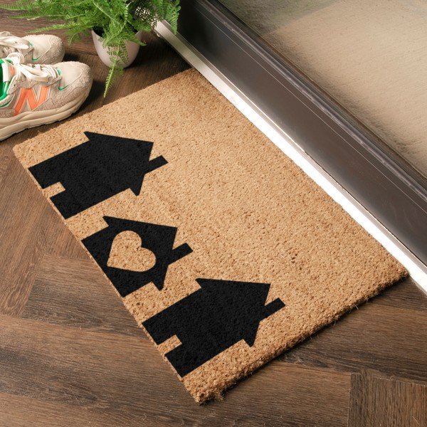 Kokosšķiedras kājslauķis 40x60 cm Home Is Where the Heart Is – Artsy Doormats-image-1