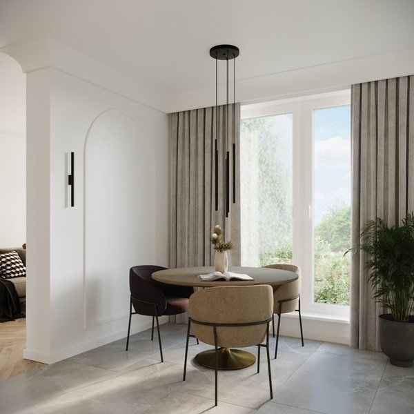 Melna metāla piekaramā lampa ø 25 cm Fideus – Sollux-image-3