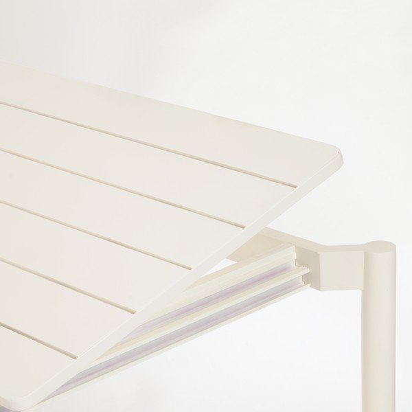 Balts alumīnija dārza galds Kave Home Zaltana, 140 x 90 cm-image-4