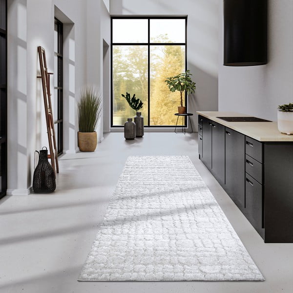 Krēmkrāsas celiņa paklājs 80x240 cm Artistique Cream White – Elle Decoration-image-1