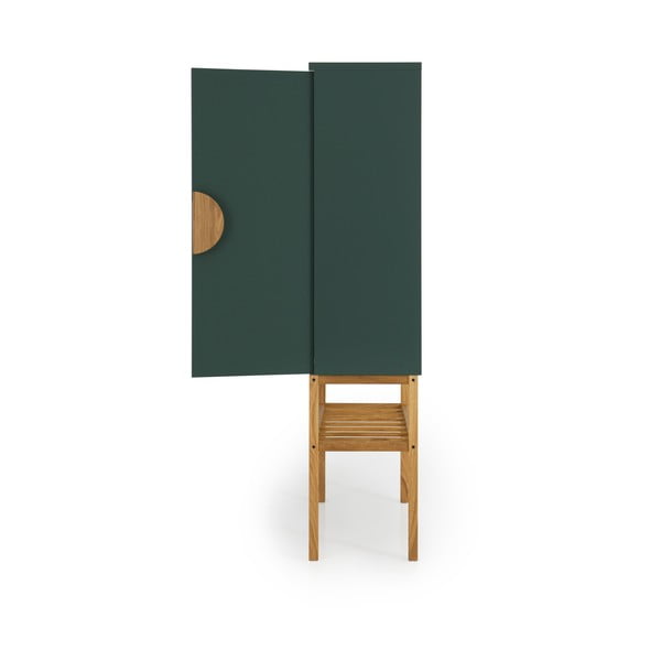 Zaļa kumode ar ozolkoka kājām Tenzo Scoop, augstums 162 cm-image-4