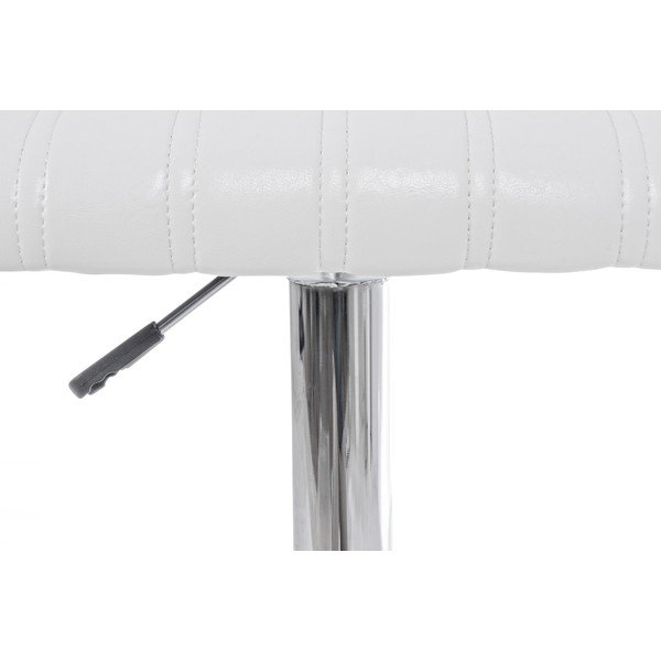 Balts mākslīgās ādas bāra krēsls ar regulējamu augstumu/grozāms Barclay – Bizzotto-image-2