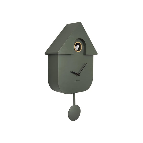 Zaļš sienas pulkstenis Karlsson Modern Cuckoo, 21,5 x 41,5 cm-image-2