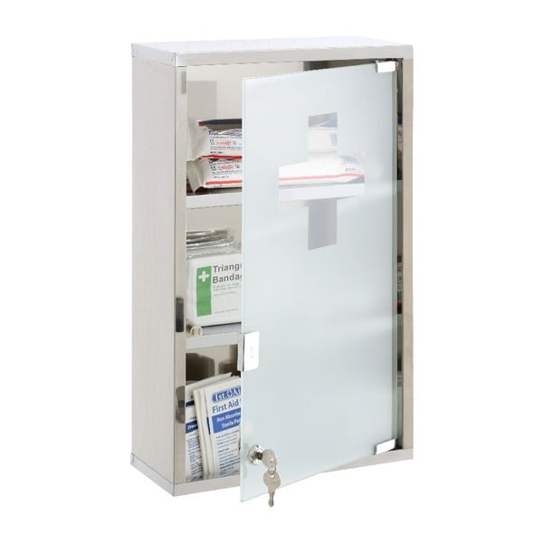 Sudraba krāsas plastmasas piekarams zāļu skapītis 30x51 cm – Premier Housewares-image-1