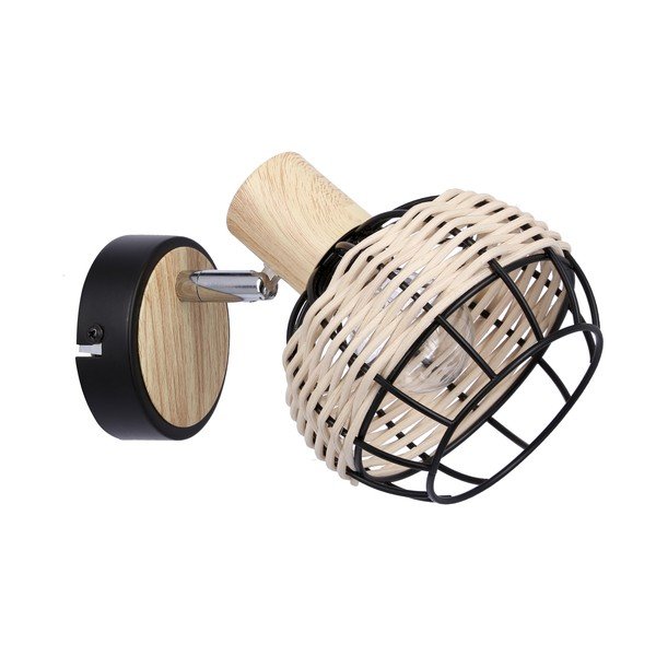 Melna/krēmkrāsas sienas lampa ø 12 cm Tajga – Candellux Lighting-image-2