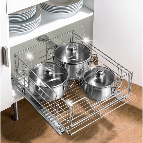 Izvelkamais plaukts no nerūsējošā tērauda Maximex Slide, 50 x 50 cm-image-1