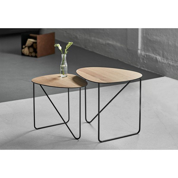 Dabīga toņa metāla žurnālgaldiņš 37x44 cm Curve M Wood – LIND DNA-image-1