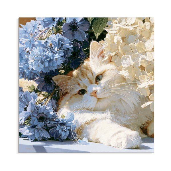 Drukāta glezna uz audekla 32x32 cm Floral Feline – Styler