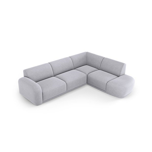 Gaiši pelēks samta stūra dīvāns Erin – Micadoni Home-image-3