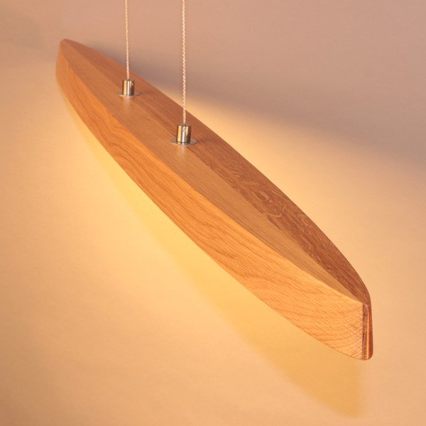 Sudraba krāsas/dabīga toņa LED piekaramā lampa ar regulējamu spilgtumu un koka abažūru Shine-wood – Fischer & Honsel-image-2