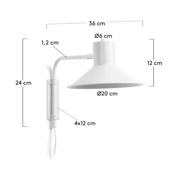 Balta sienas lampa Aria – Kave Home-image-2