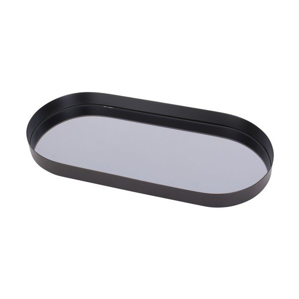 Melna paplāte ar dūmakainu spoguli PT LIVING Oval, platums 18 cm-image-3
