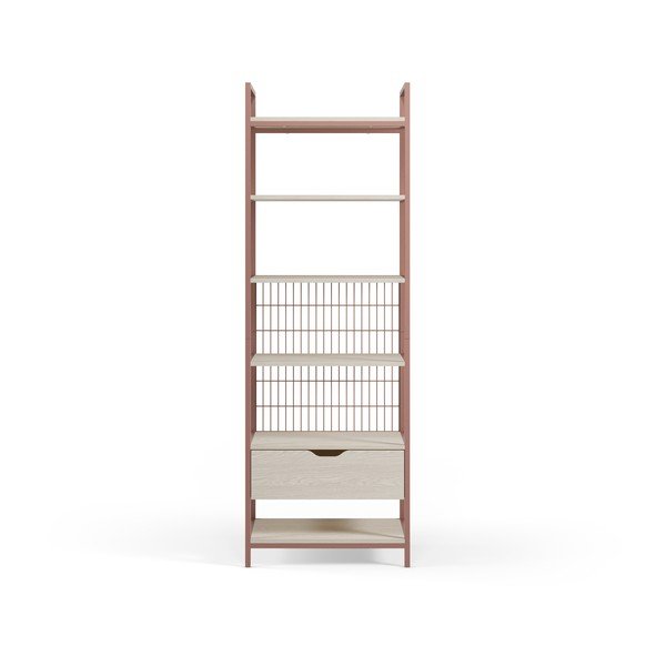Terakotas oranžs tērauda grāmatplaukts 60x179,5x40 cm Amara – Marckeric-image-3