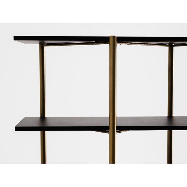 Grāmatplaukts melnā un zelta krāsā 110x150 cm Rave – CustomForm-image-2