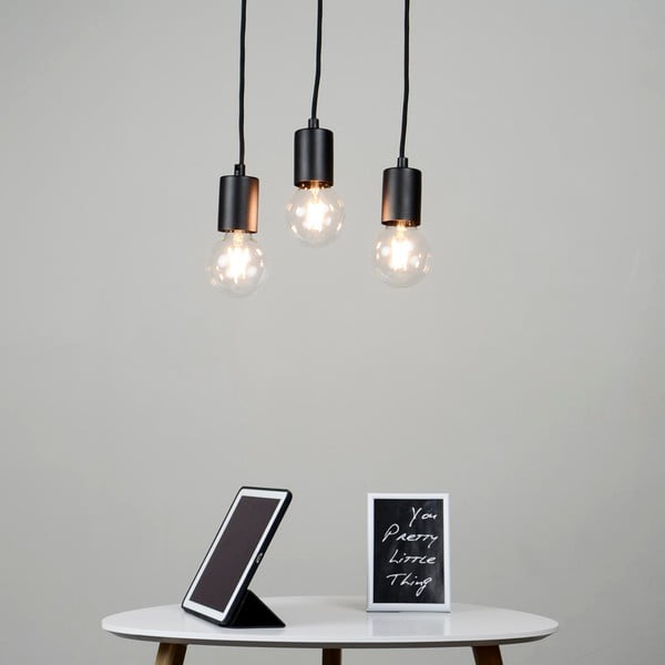 Melna trīsdaļīga piekaramā lampa Sotto Luce Cero Basic-image-1