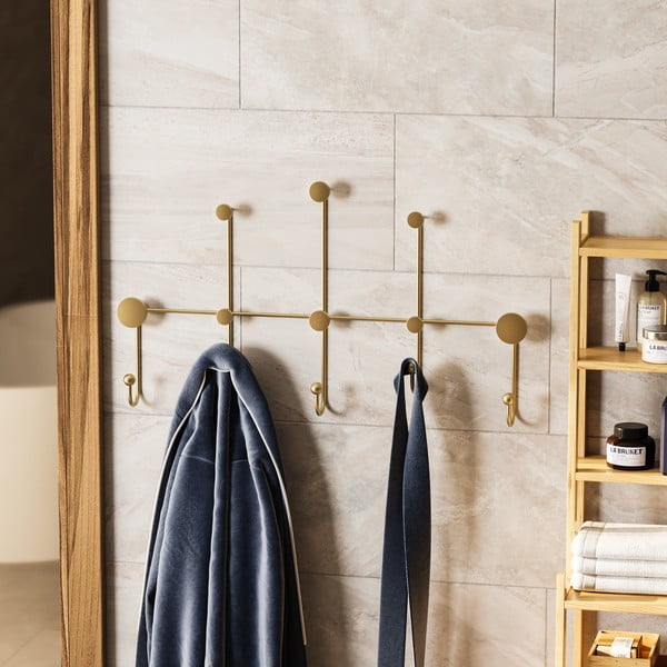 Zelta krāsas metāla sienas pakaramais Dama – Kalune Design-image-1