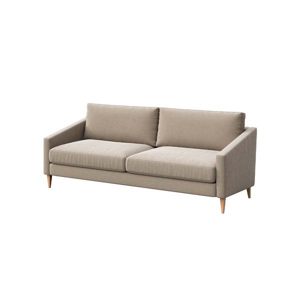 Bēšs samta dīvāns 200 cm Karoto – Ame Yens-image-2