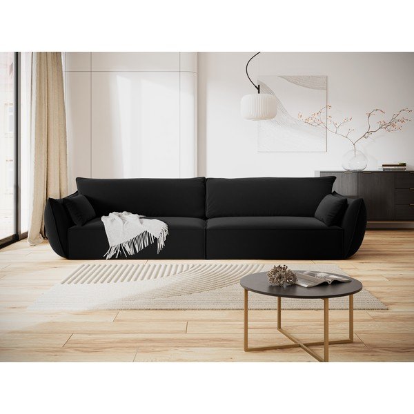 Melns samta dīvāns 248 cm Vanda – Mazzini Sofas-image-1