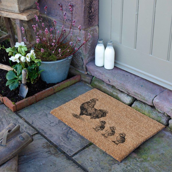 Kokosšķiedras kājslauķis 40x60 cm Chickens and Chicks – Artsy Doormats-image-3
