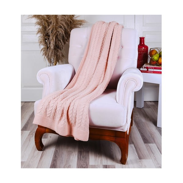 Rozā gultas pārklājs Tufalo, 130 x 170 cm-image-1