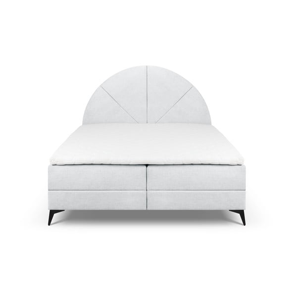 Gaiši pelēka atsperu gulta ar uzglabāšanas vietu 160x200 cm Sunset – Cosmopolitan Design-image-2