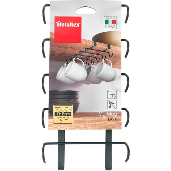 Melns piekaramais krūzīšu turētājs Metaltex My Mug Lava-image-4