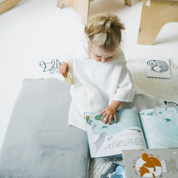 Bērnu pelēka lina spilvendrāna Linen Tales Nature, 40 x 60 cm-image-4