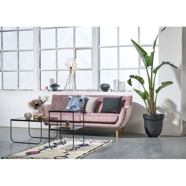 Melns žurnālgaldiņš ar marmora imitācijas galda virsmu 60x60 cm Gorm – Villa Collection-image-3