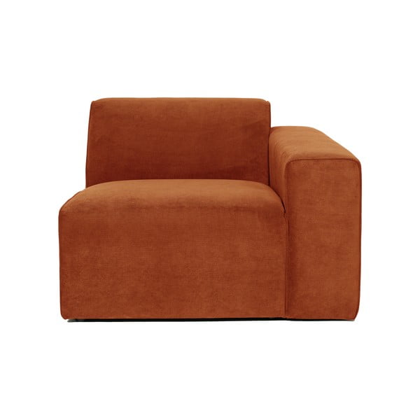 Oranžs velveta dīvāna gala modulis Scandic Sting, 101 cm, labais stūris