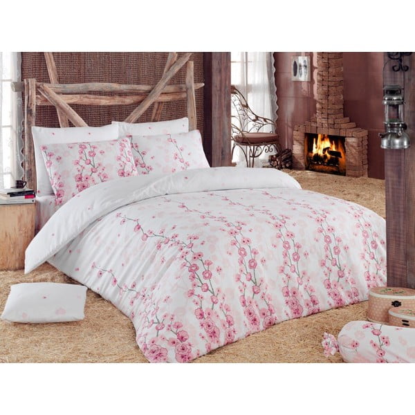 Divvietīga gultas veļa ar palagu Coretta Light Pink, 200x220 cm