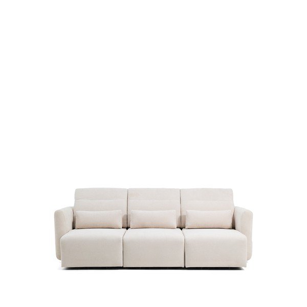 Bēšs regulējams/salokāms dīvāns no šenila auduma ar zvilni 255 cm Lares – Kave Home-image-2