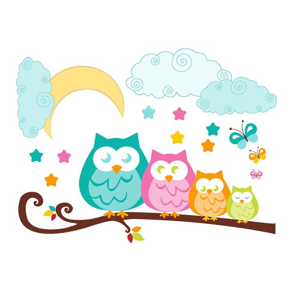 Sienas uzlīme Ambiance Owls in family-image-2
