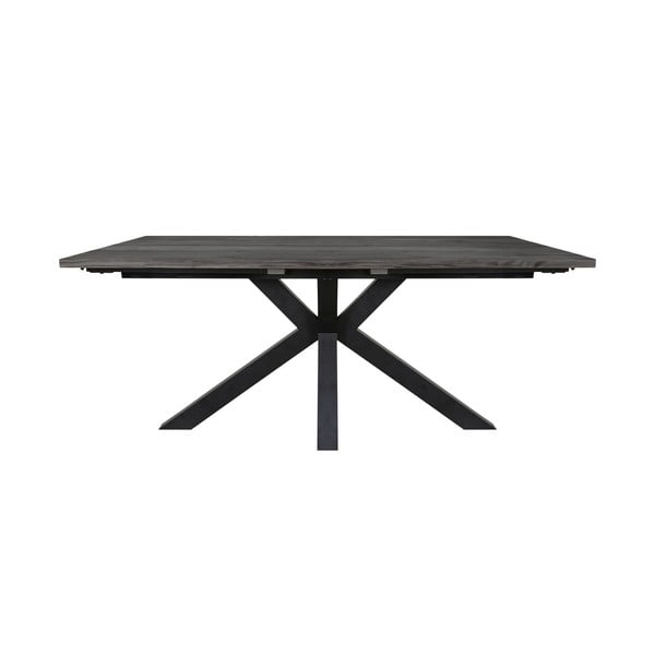 Pelēks pusdienu galds ar melnām kājām Canett Maison, 100 x 180 cm