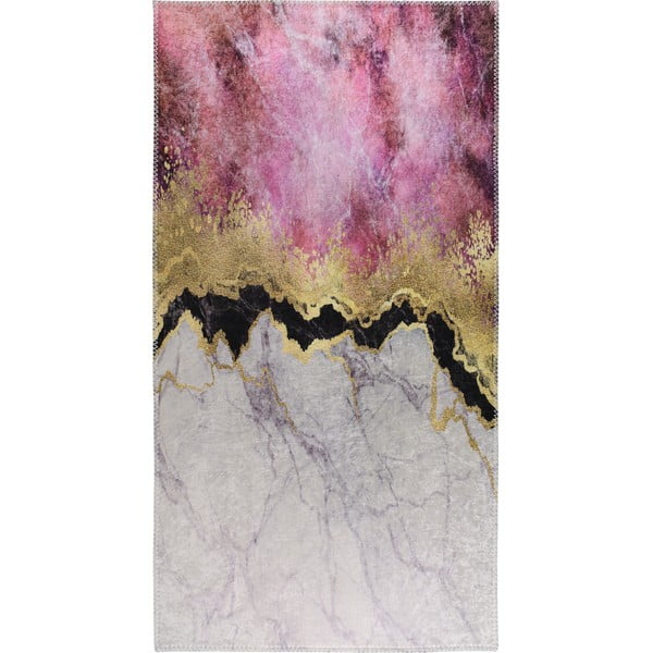 Balts/rozā mazgājams paklājs 80x150 cm – Vitaus