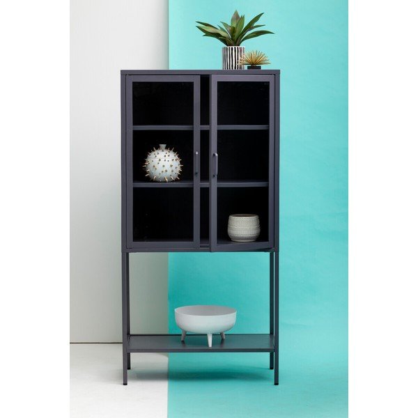 Pelēka tērauda vitrīna 75x150x35 cm Acier – Premier Housewares-image-4