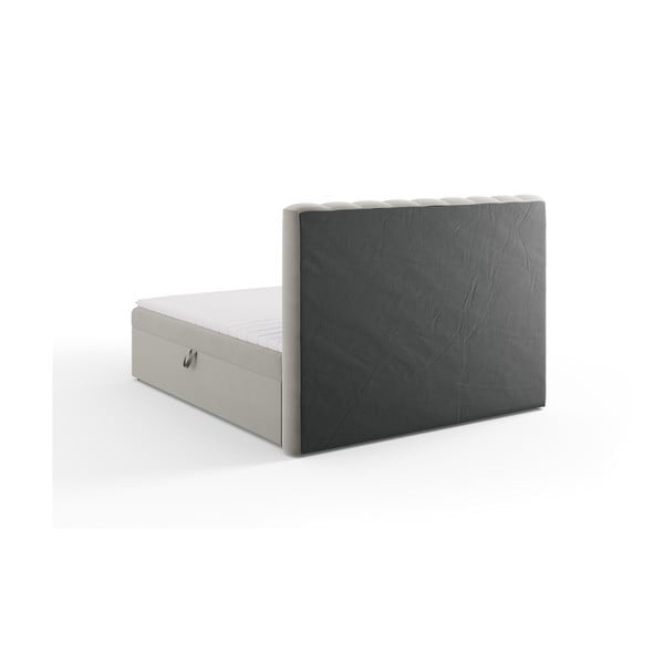 Pelēka atsperu gulta ar veļas kasti 180x200 cm Gina – Milo Casa-image-4