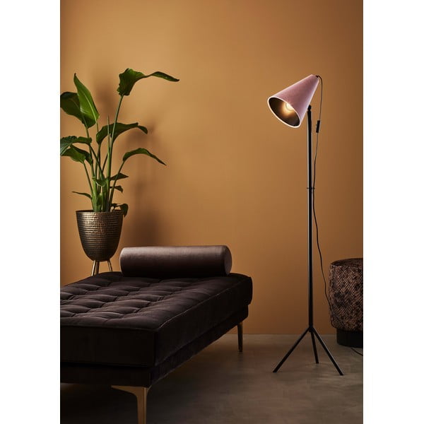 Melna stāvlampa ar rozā abažūru Markslöjd Cilla, augstums 1,5 m-image-1
