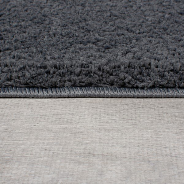 Tumši pelēks mazgājams apaļš paklājs no pārstrādātas šķiedras 180x180 cm Fluffy – Flair Rugs-image-3