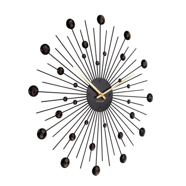 Sienas pulkstenis no melniem Karlsson Sunburst kristāliem-image-2