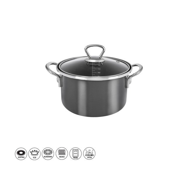 Emaljēts katls ar vāku 1,75 l Metalic – Orion-image-3