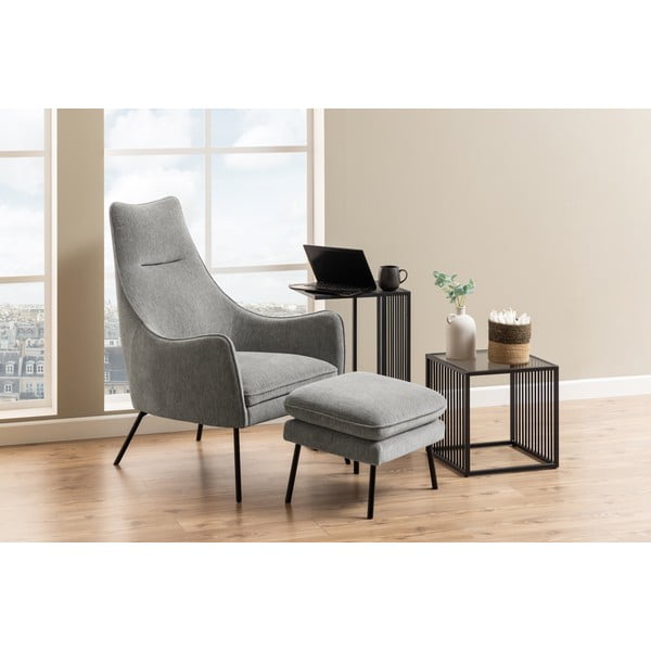 Sānu galdiņš ar stikla galda virsmu 40x40 cm Strington – Actona-image-2