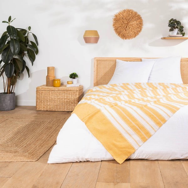 Dzeltens gultas pārklājs 180x220 cm Abby – douceur d'intérieur
