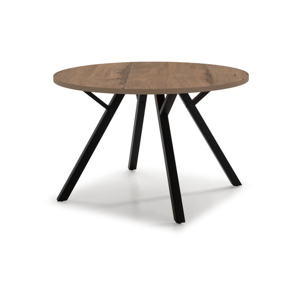 Apaļš ēdamgalds ar riekstkoka imitāciju ø 120 cm Beni – Marckeric-image-1