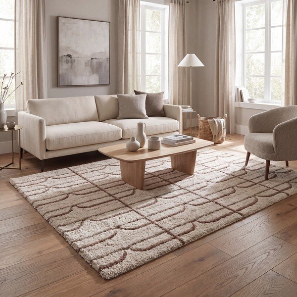Krēmkrāsas/gaiši brūns paklājs 120x170 cm Ember – Universal-image-1