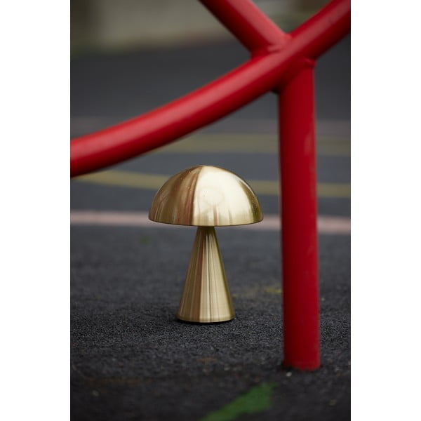 Zelta krāsas LED galda lampa ar regulējamu spilgtumu (augstums 20 cm) Mush – Hübsch-image-3