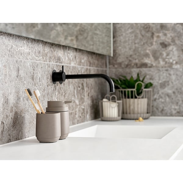 Bēša betona krūze zobu birstēm Time – Zone-image-1