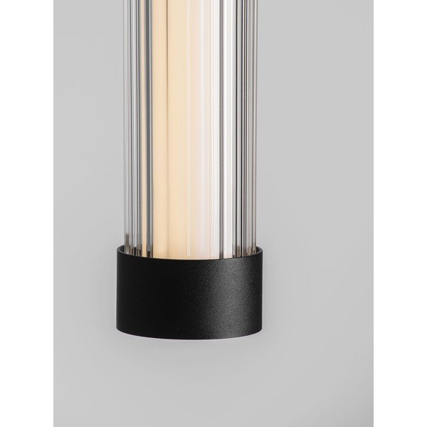 Matēti melna alumīnija LED piekaramā lampa ar regulējamu spilgtumu ar stikla abažūru ø 6,5 cm Glovia – Nova Luce-image-3