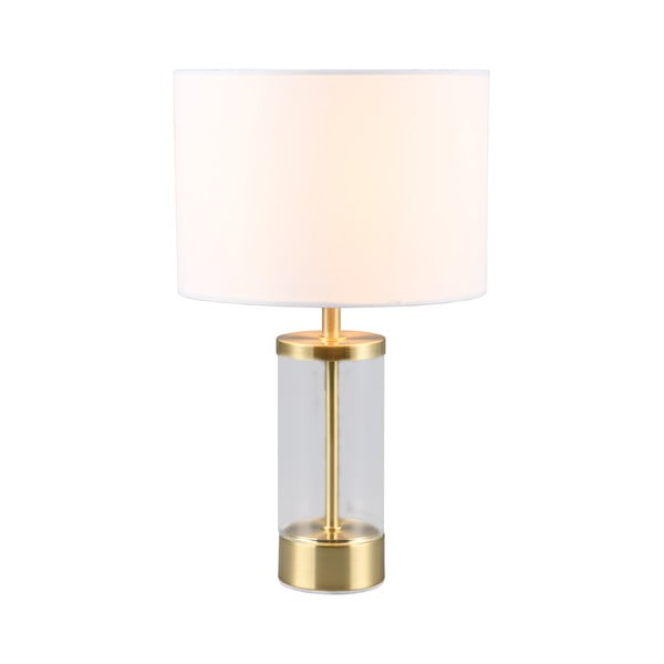 Zelta krāsas galda lampa ar auduma abažūru (augstums 33,5 cm) Grazia – Trio
